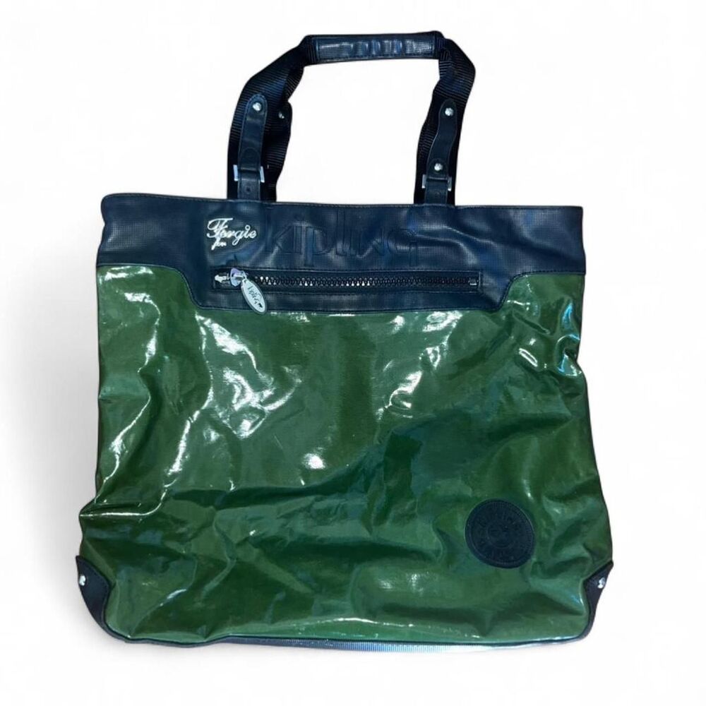 2007 Kipling Fergie Collab Women's Green and Black Vinyl Bag